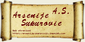 Arsenije Supurović vizit kartica